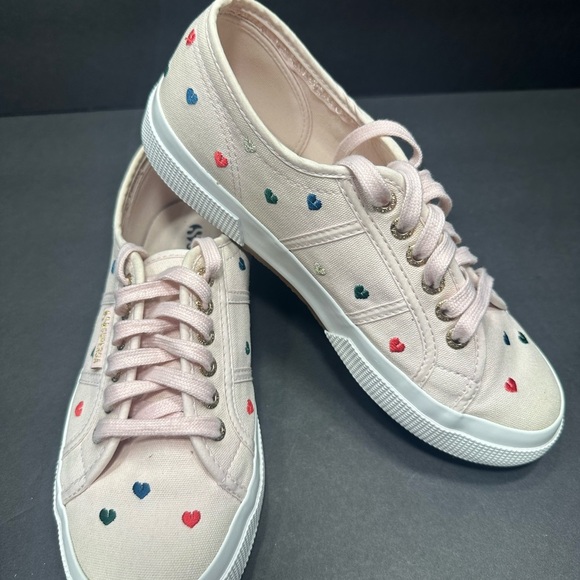 Superga Heart-Patterned Sneakers size 9 women pre owned Exellent condition. - Picture 2 of 8